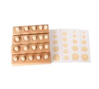 LLTCMYGS Ensemble de Cylindres en Bois Montessori, Jouet Sensoriel d'Appariement avec Cartes de Projection