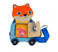 LLTCMYGS Ensemble de Jeu Montessori en Bois pour Enfants pour Apprendre Le crochetage, Jouet de développement de la Coordination Main-œil,Fox