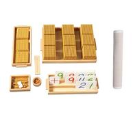 LLTCMYGS Ensemble de Jeux décimaux en Perles d'or Montessori, matériaux auxiliaires en Perles pour l'enseignement des mathématiques