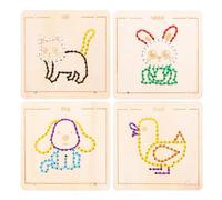 LLTCMYGS Ensemble de Jouets à Enfiler en Bois Montessori avec Animaux, Jouet éducatif sensoriel pour Maternelle