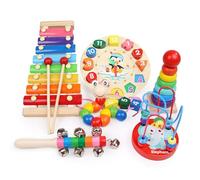 LLTCMYGS Ensemble de Jouets d'instruments de Percussion Orff pour l'éducation précoce, Jouets de Musique Montessori (Ensemble de 6 pièces)