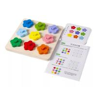 LLTCMYGS Ensemble de Jouets en Bois Montessori d'association des Positions de Fleurs, Jouet éducatif pour la cognition des Couleurs pour Les Enfants d'âge préscolaire