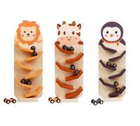 LLTCMYGS Ensemble de Jouets en Bois Montessori pour Animaux avec Piste de Voiture, Jouet Sensoriel pour Tout-Petits