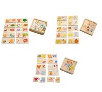 LLTCMYGS Ensemble de Jouets Montessori Boîte à Puzzles Animaux pour bébés, Cadeau de Noël pour Enfants (3 pièces)