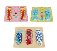 LLTCMYGS Ensemble de Jouets Montessori pour laçage de Chaussures, Planche en Bois pour s'entraîner à Lacer Les Chaussures pour Tout-Petits,One Set