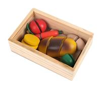 LLTCMYGS Ensemble de Nourriture en Bois Montessori à découper, Jouet de Cuisine pour Jeux d'imitation pour Tout-Petits