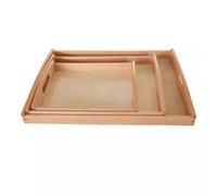 LLTCMYGS Ensemble de Plateaux en Bois de hêtre Montessori, 3 Plateaux empilables en Bois pour activités éducatives et Organisation de Jouets pour Tout-Petits