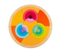 LLTCMYGS Ensemble de Puzzles Arc-en-Ciel en Bois, Jouets Montessori de tri par Forme et Couleur, Planches de Puzzles géométriques pour l'apprentissage précoce,Model d