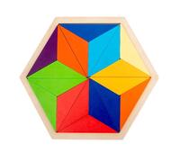LLTCMYGS Ensemble de Puzzles Arc-en-Ciel en Bois, Jouets Montessori de tri par Forme et Couleur, Planches de Puzzles géométriques pour l'apprentissage précoce,Model c