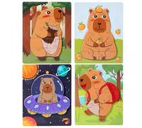 LLTCMYGS Ensemble de Puzzles en Bois Montessori, Puzzles en Bois 4-en-1 pour Enfants, Jeu éducatif d'association d'animaux