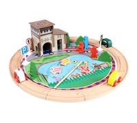 LLTCMYGS Ensemble de Train en Bois de 39 pièces avec Jeu de pêche magnétique, éducatif pour des Moments de Jeu Amusants