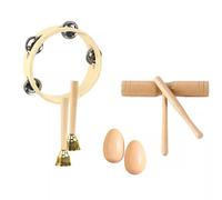 LLTCMYGS Instruments de Percussion Montessori, castagnets, cônes de Sable et Musique à Deux Tambours Enseignement du SIDA