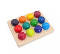 LLTCMYGS Jeu de balles de tri des Couleurs en Bois Montessori, Jouet de Reconnaissance des Couleurs préscolaire pour Les Enfants