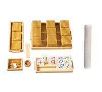 LLTCMYGS Jeu de Banque de Perles dorées Montessori, matériel mathématique du système décimal pour Enfants,Bank Game with Carpet