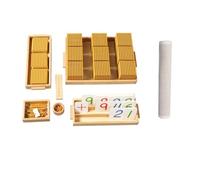 LLTCMYGS Jeu de Banque décimale de Perles d'or Montessori, matériel mathématique de Perles pour Enfants,Set with Carpet