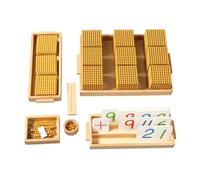 LLTCMYGS Jeu de Banque décimale de Perles d'or Montessori, matériel mathématique de Perles pour Enfants,Set