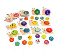LLTCMYGS Jeu de Correspondance Alphabet Escargot Montessori, Puzzle de 26 Lettres pour Enfants, Jouet d'apprentissage précoce de la Lecture