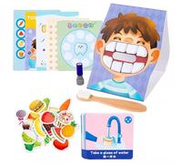 LLTCMYGS Jeu de Défense des Dents Montessori, Jouet Éducatif pour la Santé Dentaire avec Autocollants et Ensemble de Jeu