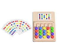 LLTCMYGS Jeu de positionnement en Bois Montessori à Cinq Couleurs avec Cartes, Jouet de réflexion logique Montessori pour Tout-Petits
