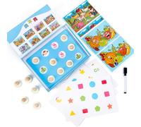 LLTCMYGS Jeu Montessori de Mémoire et de Repérage des Différences, Jouet en Bois pour Le Développement Cognitif