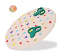 LLTCMYGS Jeu Montessori en Bois de Correspondance des Formes et des Couleurs, Jeu de Plateau Rond en Bois avec dés