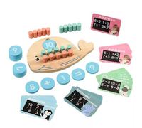 LLTCMYGS Jouet de mathématiques Montessori Baleine à dix Cadres, Jeu de comptage en Bois avec tuiles numérotées pour Enfants