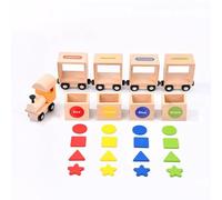 LLTCMYGS Jouet de Train en Bois magnétique Montessori, Jouet éducatif pour Le développement des compétences motrices Fines des Tout-Petits