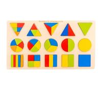 LLTCMYGS Jouet éducatif Montessori en Bois pour l'apprentissage des Fractions, Puzzle de Classification et d'association des Formes