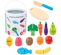 LLTCMYGS Jouet en Bois Montessori Fruits et Légumes à découper, Jouet d'apprentissage de Cuisine pour Jeunes Enfants