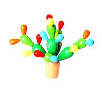 LLTCMYGS Jouet Montessori Alphabet Cactus, Jouet Interactif de Construction pour la Littératie Précoce et la Motricité Fine