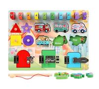 LLTCMYGS Jouet Montessori en Bois à Attraper Les Poissons et à Crocheter, Planche d'activités occupée, Jouet éducatif pour Le Voyage, Jouets pour développer la motricité