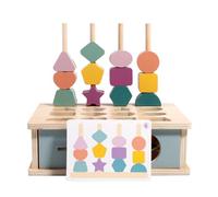 LLTCMYGS Jouet Montessori en Bois pour Trier Les Formes et empiler, boîte éducative 4-en-1 avec Cartes d'activités