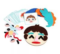LLTCMYGS Jouet Montessori en Feutrine pour Expressions faciales, Reconnaissance des émotions et Puzzle de Changement de Visage pour Tout-Petits