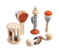 LLTCMYGS Jouet Musical en Bois Montessori, 5 hochets pour bébé et kit d'apprentissage Musical précoce