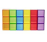 LLTCMYGS Jouets cubiques Transparents Arc-en-Ciel Montessori, Jouets sensoriels préscolaires pour Enfants (18 pièces)