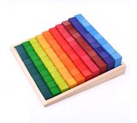 LLTCMYGS Jouets De Blocs De Construction De Pas Carré Coloré, Puzzles De Blocs De Construction D'Empilage Montessori