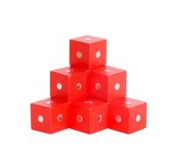 LLTCMYGS Jouets de Construction Montessori en Cubes magnétiques, Cubes de Construction colorés (10 pièces),Rouge