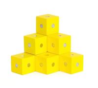 LLTCMYGS Jouets de Construction Montessori en Cubes magnétiques, Cubes de Construction colorés (10 pièces),Jaune