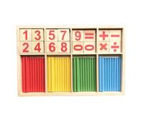 LLTCMYGS Jouets de tiges de mathématiques Montessori, Cartes de Chiffres et tiges de comptage avec boîte