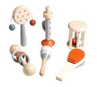 LLTCMYGS Jouets musicaux Montessori en Bois, 6 pièces Orff Hochet pour bébé et Instruments de Percussion