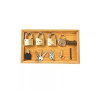 LLTCMYGS Kit d'aide pédagogique Montessori Lock-Picking, Travail de crochetage, entraînement à la motricité Fine,Bamboo pallets