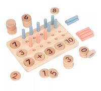 LLTCMYGS Manipulatif de mathématiques en Bois Montessori, Tableau de comptage à 10 Cases avec pièces et bâtons numériques