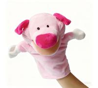 LLTCMYGS Marionnettes à Main Montessori en Peluche, Jouets d'animaux, Jouets de Conte de Noël,Pig