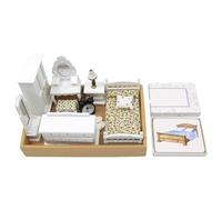 LLTCMYGS Modèle Mini Chambre Montessori et Ensemble de Cartes Correspondant, Kit Didactique pour l'enseignement des Langues