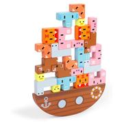 LLTCMYGS Montessori Animal Balance Jenga Toys, Un Jeu de Table équilibré en Blocs de Construction empilables