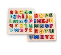 LLTCMYGS Montessori en Bois ABC Alphabet Apprentissage Puzzle Jouets, Alphabet de Langue préscolaire Bloc de Construction Enseignement SIDA