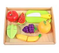 LLTCMYGS Montessori Enfants Fruits Et Légumes Couper Jouets, Faire Semblant De Nourriture Jouer Accessoires De Cuisine,Fruits