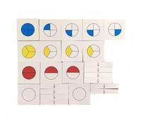 LLTCMYGS Montessori Fraction Little Figure Projection Card Aide pédagogique, Aide à l'enseignement des Fractions mathématiques préscolaires Jouets d'apprentissage