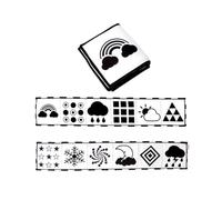 LLTCMYGS Montessori Noir et Blanc en Tissu Livre enseignement SIDA, Stimulation visuelle Montessori Jouets sensoriels pour Nourrissons
