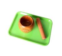 LLTCMYGS Mortier et Pilon en Bois Montessori, Jouet sensoriel de Vie Pratique pour Tout-Petits,Plastic Tray